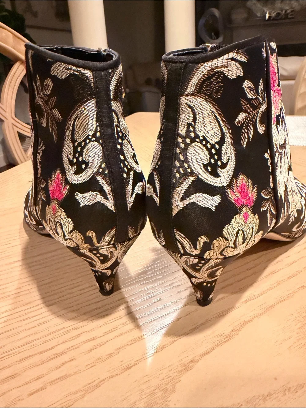 Sam Edelman Olette Floral Brocade Pointed Toe Ankle Booties Size 10